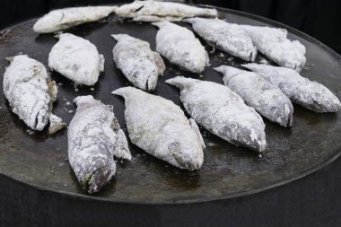 Roach balık unu - fry için hazır serpilir.
