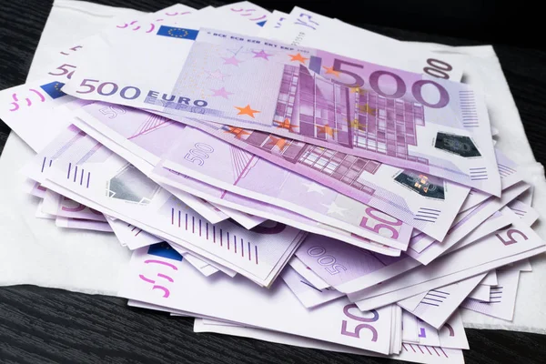 Grote Hoeveelheid Vijfhonderd Notities Van Europese Unie Valuta Achtergrond — Stockfoto