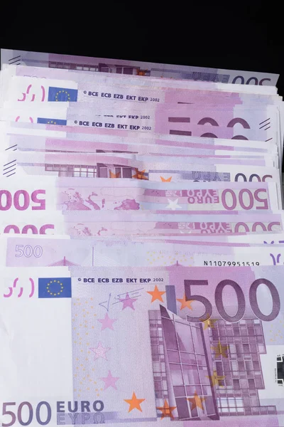 Grote Hoeveelheid Vijfhonderd Notities Van Europese Unie Valuta Achtergrond — Stockfoto