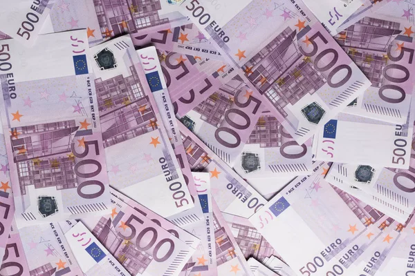 Nagy Mennyiségű Ötszáz Megállapítja Európai Unió Pénznemében — Stock Fotó