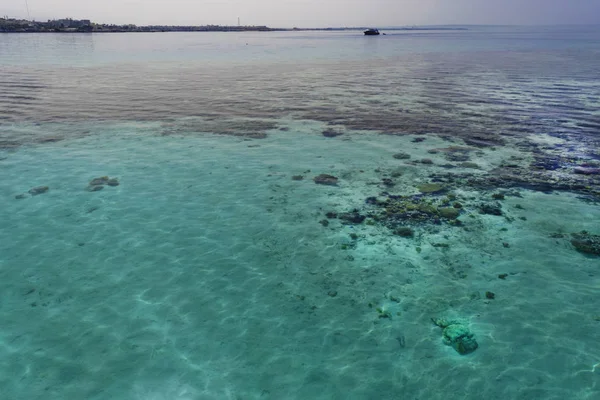 Imagen Fondo Del Mar Turquesa Mar Profundo Corales Vista Superior — Foto de Stock
