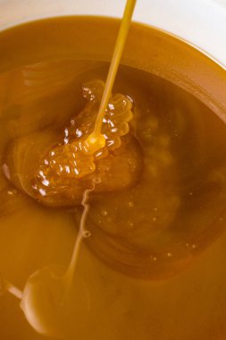 sıvı arka plan makro closeup tatlım. Sağlık Gıda