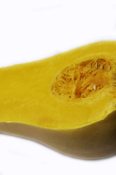 Japansk Gresskar Hvit Bakgrunn Butternut Pumpkin – stockfoto