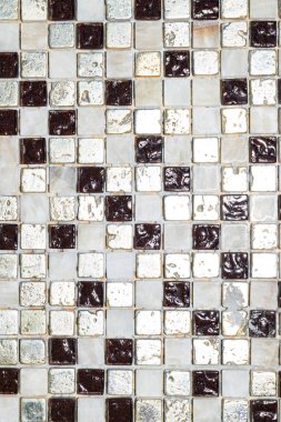 seramik mozaik arka plan, kare kiremit süs duvar ve zemin banyoda