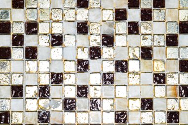 seramik mozaik arka plan, kare kiremit süs duvar ve zemin banyoda