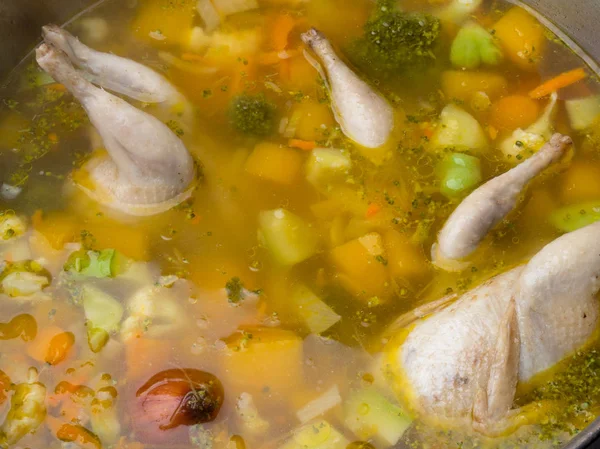 Quail Noodle Soup, Homemade Broth Vegetables, Comfort Food, Zeama, Traditional Moldavian and Romanian Soup background — Stock Image Quail Noodle Soup Homemade Broth Vegetables Comfort Food Zeama Traditional Royalty Free Stock Images