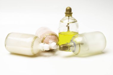 badem, argan özü, serum, maskesi, beyaz izole kozmetik cam şişeler ile organik kozmetik