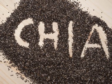 Chia tohum. Chia tohumlarından yapılan chia kelime