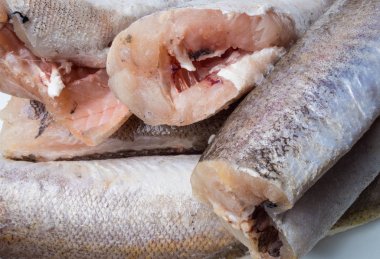 hake balık dondurulmuş gıda arka plan olarak