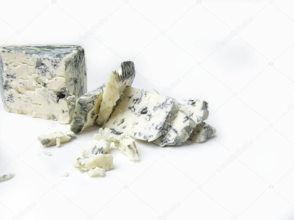 Roquefort, made from sheep milk on south of France, one of the world's best known blue cheeses with blue mold