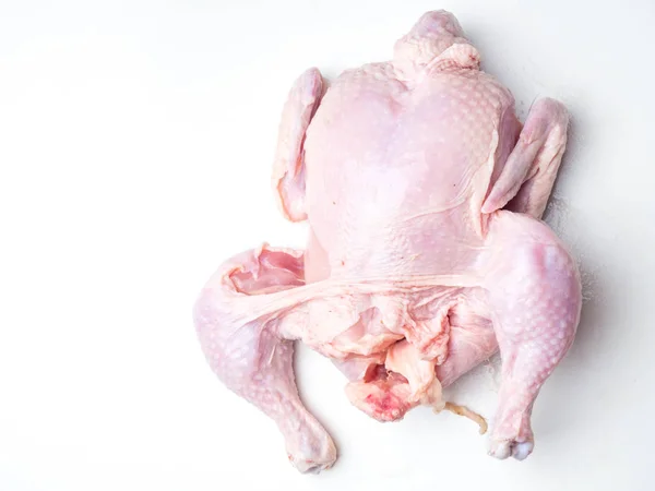 Raw whole fresh chicken on white background, isolated — Stock Photo, Image