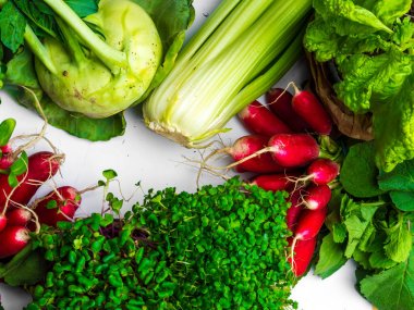 Çeşitli ham organik sebze ile kompozisyon