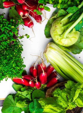 Çeşitli ham organik sebze ile kompozisyon