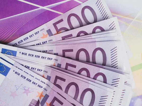 Billetes en euros en moneda europea en primer plano — Foto de Stock