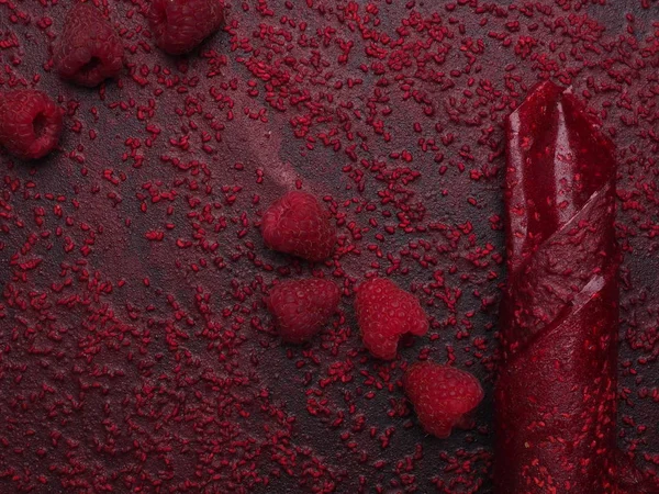 Meyve pastille arka plan. Ahududu, frenk üzümü yapılmış Berry roll-up.