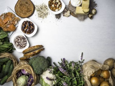 Amino asitler açısından zengin ürünler. Protein kaynakları ve vücut geliştiriciler için Süper gıda, sağlıklı gıda kavramı