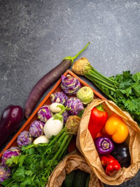 Temiz yeme alkali diyet için dengeli beslenme kavramı. Lif, vitamin, antioksidan, fotokopi alanı açısından zengin sağlıklı gıda çeşitleri