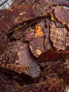 Kurutulmuş veya kurutulmuş et dilimleri arka plan