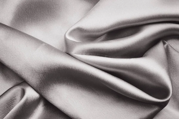 Натуральний Сірий Або Срібний Шовковий Текстильний Фон Драпірована Тканина — стокове фото