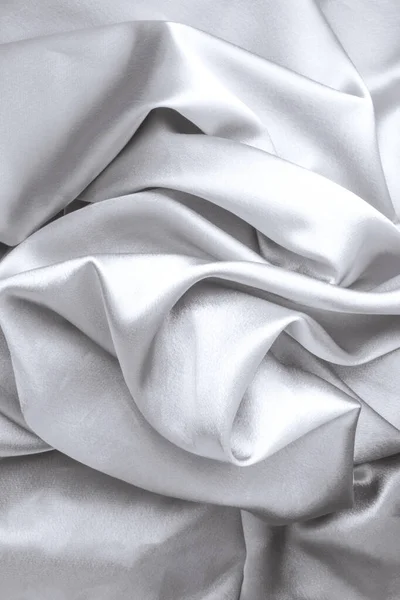 Természetes Szürke Vagy Ezüst Selyem Textil Háttér Függönyszövet — Stock Fotó
