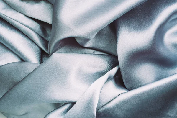 Natural Grey Silver Silk Textile Background Drapery Fabric — 스톡 사진