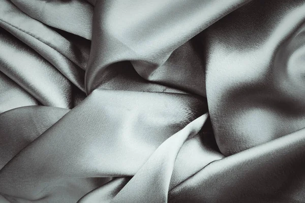 Natural Grey Silver Silk Textile Background Drapery Fabric — 스톡 사진