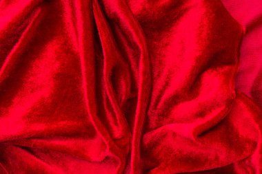 Creative art photography velvet fabric textile similar in shape to a female vagina, female energy and health concept