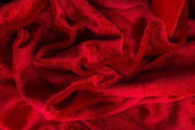 Yumuşak lüks kırmızı kadife kumaş arkaplan, kapat