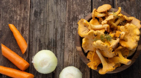 Vejetaryen mantar çorbası, kopyalama alanı, üst görünüm