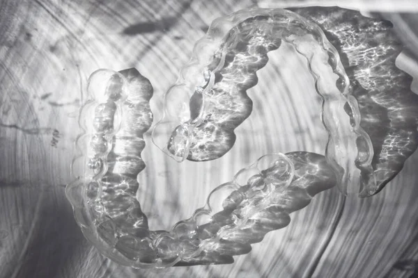 Dente Moderno Alinhadores Transparentes Aparelhos Para Alisar Dentes Odontologia Estética — Fotografia de Stock