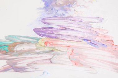 Guache sanat tasarlamak çizim beyaz kağıt, arka plan, seçici odak