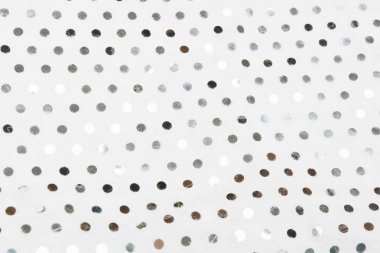 Beyaz Kumaş Tekstil malzemede gümüş payetler