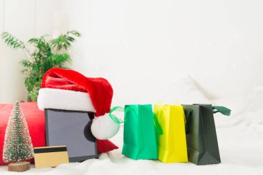 Noel çevrimiçi alışveriş satışları ev ya da teslimat gıda konseptinden