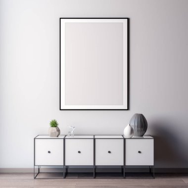 Beyaz duvar ile oturma odası iç 3d render