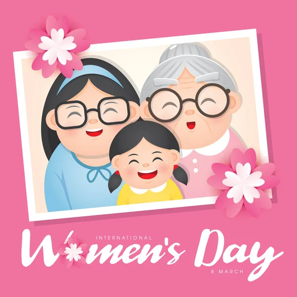 Ilustración Vectorial Del Día Internacional Mujer Con Diversos Grupos Mujeres — Archivo Imágenes Vectoriales