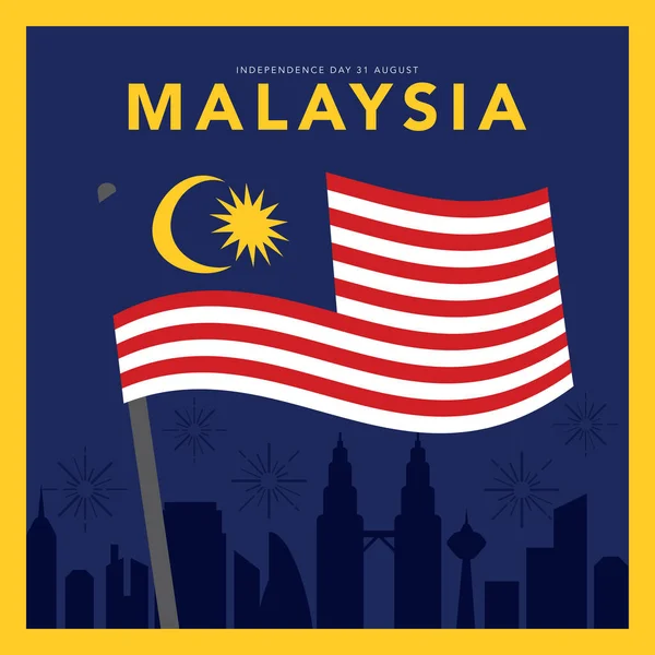 Illustration Fête Nationale Malaisie Indépendance Août Merdeka — Image vectorielle