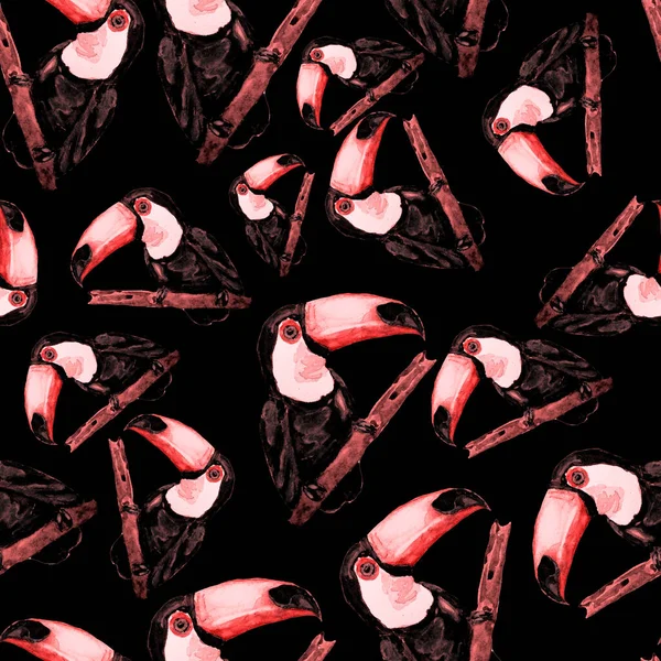 Акварельний Безшовний Візерунок Тунцем Літня Тропічна Ілюстрація Безшовний Абстрактний Екзотичний — стокове фото