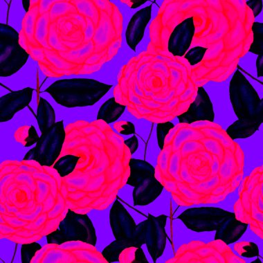 Kamelya çiçekli suluboya desenli. Çiçek tasarımı. Kamelyalı romantik bir düğün geçmişi. Parlak, kusursuz bir yaz deseni. Botanik duvar kağıdı. Her türlü tasarım için kullanılabilir.