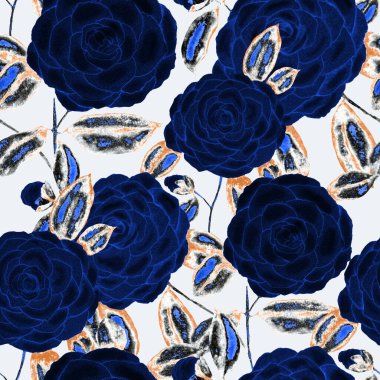 Kamelya çiçekli suluboya desenli. Çiçek tasarımı. Kamelyalı romantik bir düğün geçmişi. Parlak, kusursuz bir yaz deseni. Botanik duvar kağıdı. Her türlü tasarım için kullanılabilir.