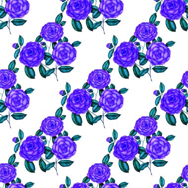 Kamelya çiçekli suluboya desenli. Çiçek tasarımı. Kamelyalı romantik bir düğün geçmişi. Parlak, kusursuz bir yaz deseni. Botanik duvar kağıdı. Her türlü tasarım için kullanılabilir.