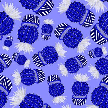 Kaktüslere el çizimi kaktüsler çizilmiş yaratıcı, pürüzsüz desen. Parlak botanik parmak izi. Kaktüslü kusursuz dekoratif arka plan. Her türlü dekorasyon için kullanılabilir..