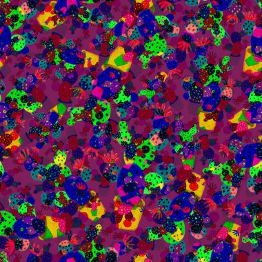 Kaktüslere el çizimi kaktüsler çizilmiş yaratıcı, pürüzsüz desen. Parlak botanik parmak izi. Kaktüslü kusursuz dekoratif arka plan. Her türlü dekorasyon için kullanılabilir..