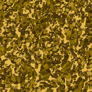 Kaktüslere el çizimi kaktüsler çizilmiş yaratıcı, pürüzsüz desen. Parlak botanik parmak izi. Kaktüslü kusursuz dekoratif arka plan. Her türlü dekorasyon için kullanılabilir..