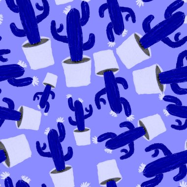 Kaktüslere el çizimi kaktüsler çizilmiş yaratıcı, pürüzsüz desen. Parlak botanik parmak izi. Kaktüslü kusursuz dekoratif arka plan. Her türlü dekorasyon için kullanılabilir..