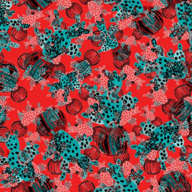 Kaktüslere el çizimi kaktüsler çizilmiş yaratıcı, pürüzsüz desen. Parlak botanik parmak izi. Kaktüslü kusursuz dekoratif arka plan. Her türlü dekorasyon için kullanılabilir..