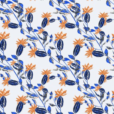 Çiçeklerle suluboya kusursuz desen. Klasik çiçek desenleri. Çiçeksiz desen. Botanik sanatı. Çiçek botanik koleksiyonu. Suluboya botanik tasarımı.