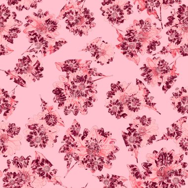 Çiçeklerle suluboya kusursuz desen. Klasik çiçek desenleri. Çiçeksiz desen. Botanik sanatı. Çiçek botanik koleksiyonu. Suluboya botanik tasarımı.