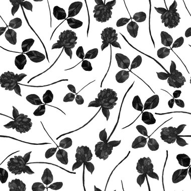 Çiçeklerle suluboya kusursuz desen. Klasik çiçek desenleri. Çiçeksiz desen. Botanik sanatı. Çiçek botanik koleksiyonu. Suluboya botanik tasarımı.