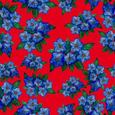 Çiçeklerle suluboya kusursuz desen. Klasik çiçek desenleri. Çiçeksiz desen. Botanik sanatı. Çiçek botanik koleksiyonu. Suluboya botanik tasarımı.