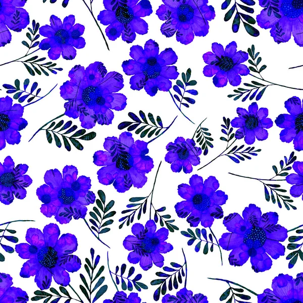 Watercolor Seamless Pattern Flowers Vintage Floral Pattern Flower Seamless Pattern — Stock Photo, Image